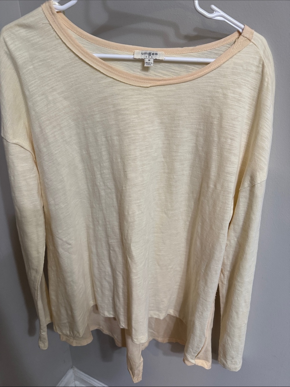 Umgee Cream Lightweight Long-Sleeve Top